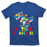 Autism Awareness Dinosaur T Rex Heart Puzzle Pieces Gift T-Shirt