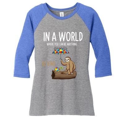 Autism Awareness Day Be Kind Special Education Teacher Squad Gift Women's Tri-Blend 3/4-Sleeve Raglan Shirt