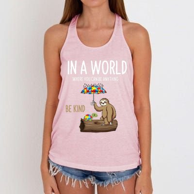 Autism Awareness Day Be Kind Special Education Teacher Squad Gift Women's Knotted Racerback Tank