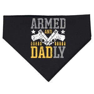 Armed And Dadly Happy FatherS Day Gift For Friend USA-Made Doggie Bandana