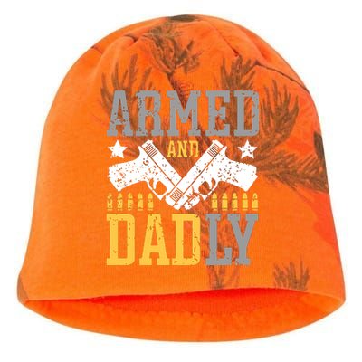 Armed And Dadly Happy FatherS Day Gift For Friend Kati - Camo Knit Beanie