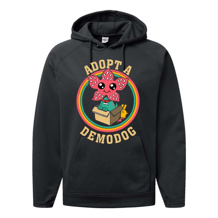 Adopt A Demodog Funny Dogs Lovers Performance Fleece Hoodie