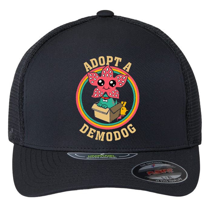 Adopt A Demodog Funny Dogs Lovers Flexfit Unipanel Trucker Cap