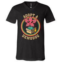 Adopt A Demodog Funny Dogs Lovers V-Neck T-Shirt