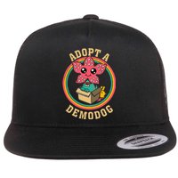 Adopt A Demodog Funny Dogs Lovers Flat Bill Trucker Hat