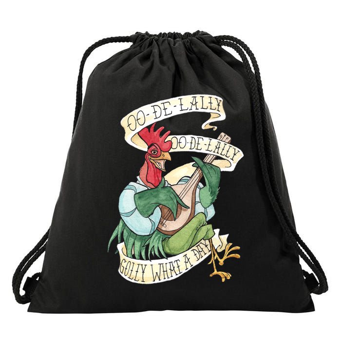 Alan A Dale Rooster Oo De Lally Golly What A Day Drawstring Bag