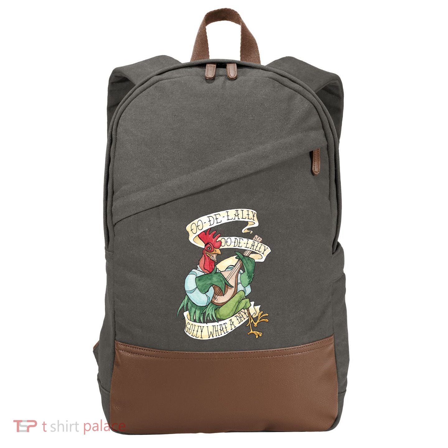 Alan A Dale Rooster Oo De Lally Golly What A Day Cotton Canvas Backpack