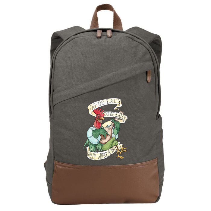 Alan A Dale Rooster Oo De Lally Golly What A Day Cotton Canvas Backpack