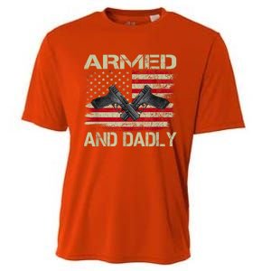 Armed And Dadly Funny Deadly Father For Fathers Day Cooling Performance Crew T-Shirt