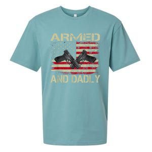 Armed And Dadly Funny Deadly Father For Fathers Day Sueded Cloud Jersey T-Shirt