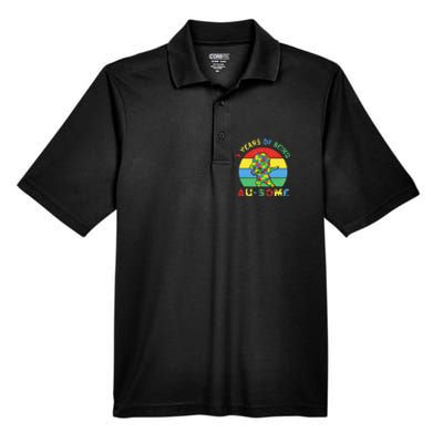 Autism Awareness Dabbing Awesome 3 Year Old 3rd Birthday Men's Origin Performance Pique Polo