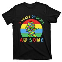 Autism Awareness Dabbing Awesome 3 Year Old 3rd Birthday T-Shirt