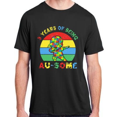 Autism Awareness Dabbing Awesome 3 Year Old 3rd Birthday Adult ChromaSoft Performance T-Shirt