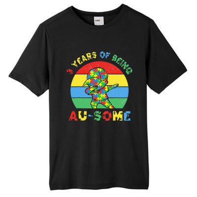 Autism Awareness Dabbing Awesome 3 Year Old 3rd Birthday Tall Fusion ChromaSoft Performance T-Shirt