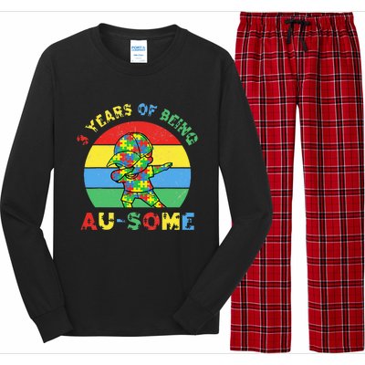 Autism Awareness Dabbing Awesome 3 Year Old 3rd Birthday Long Sleeve Pajama Set