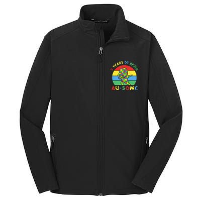 Autism Awareness Dabbing Awesome 3 Year Old 3rd Birthday Core Soft Shell Jacket