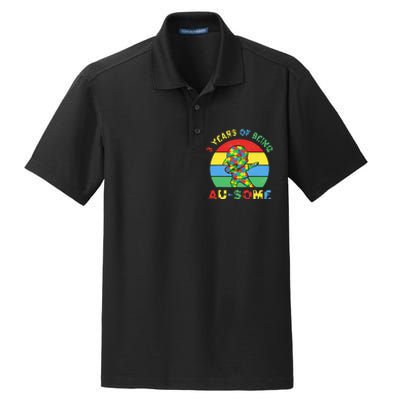 Autism Awareness Dabbing Awesome 3 Year Old 3rd Birthday Dry Zone Grid Polo