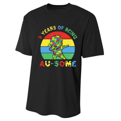 Autism Awareness Dabbing Awesome 3 Year Old 3rd Birthday Performance Sprint T-Shirt