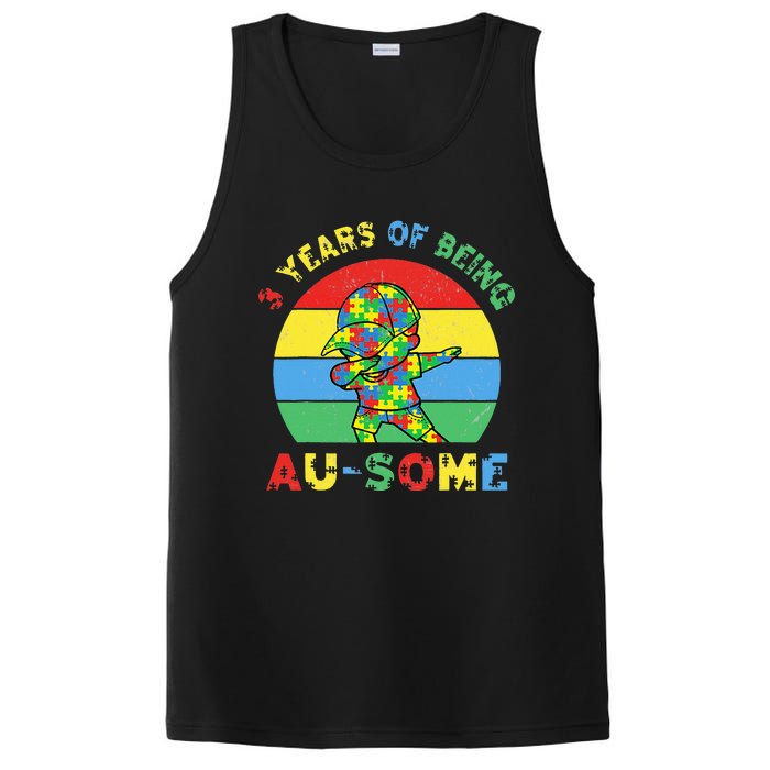 Autism Awareness Dabbing Awesome 3 Year Old 3rd Birthday PosiCharge Competitor Tank