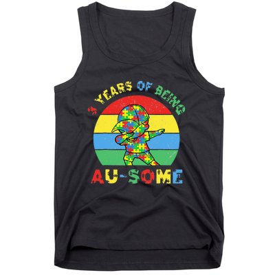 Autism Awareness Dabbing Awesome 3 Year Old 3rd Birthday Tank Top