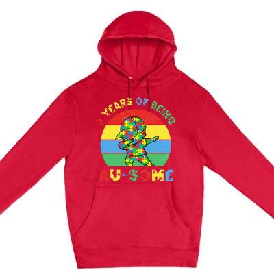 Autism Awareness Dabbing Awesome 3 Year Old 3rd Birthday Premium Pullover Hoodie