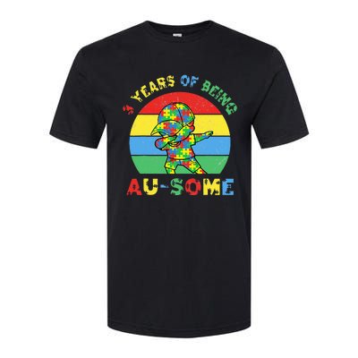 Autism Awareness Dabbing Awesome 3 Year Old 3rd Birthday Softstyle CVC T-Shirt