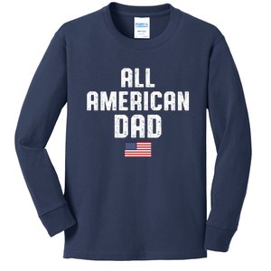 All American Dad USA Flag Kids Long Sleeve Shirt