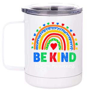 Autism Awareness Day Colorful Rainbow Be Kind Funny Gift 12 oz Stainless Steel Tumbler Cup