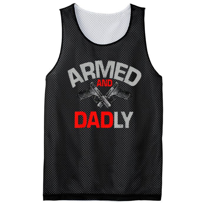 Armed And Dadly Father's day Mesh Reversible Basketball Jersey Tank