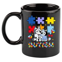 Autism Awareness Dog Lover 11oz C Handle Ceramic Mug
