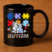 Autism Awareness Dog Lover 11oz C Handle Ceramic Mug