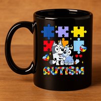 Autism Awareness Dog Lover 11oz C Handle Ceramic Mug