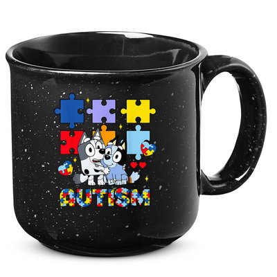 Autism Awareness Dog Lover 15oz Campfire Ceramic Mug