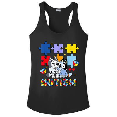 Autism Awareness Dog Lover Ladies PosiCharge Competitor Racerback Tank