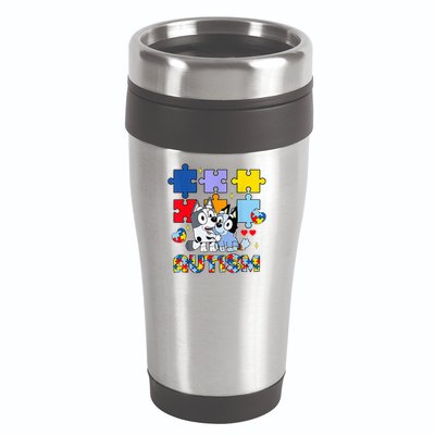 Autism Awareness Dog Lover 16oz Travel Tumbler