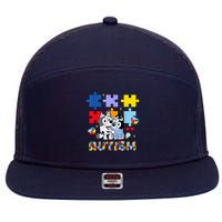 Autism Awareness Dog Lover 7 Panel Mesh Trucker Snapback Hat