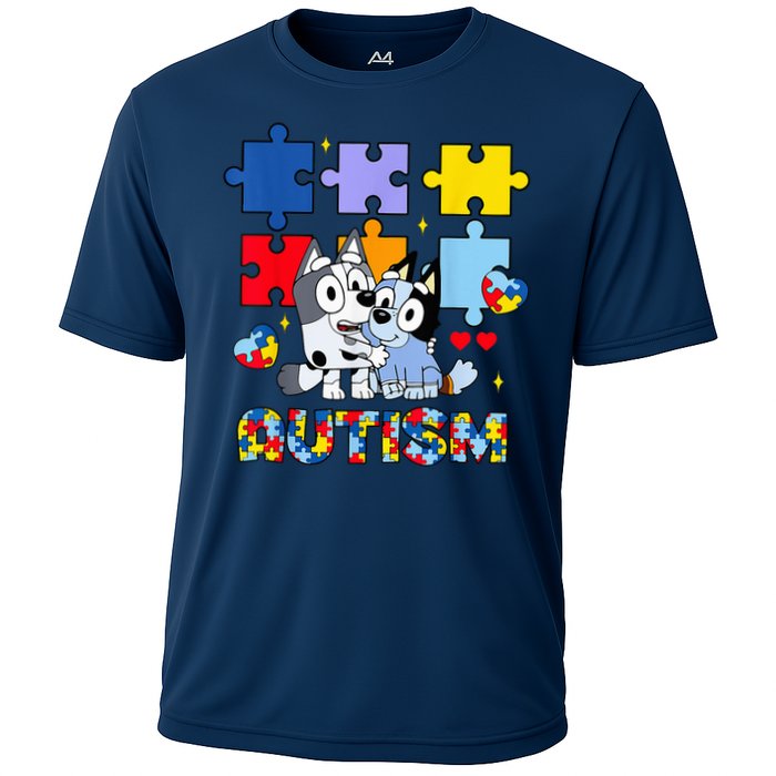 Autism Awareness Dog Lover Cooling Performance Crew T-Shirt