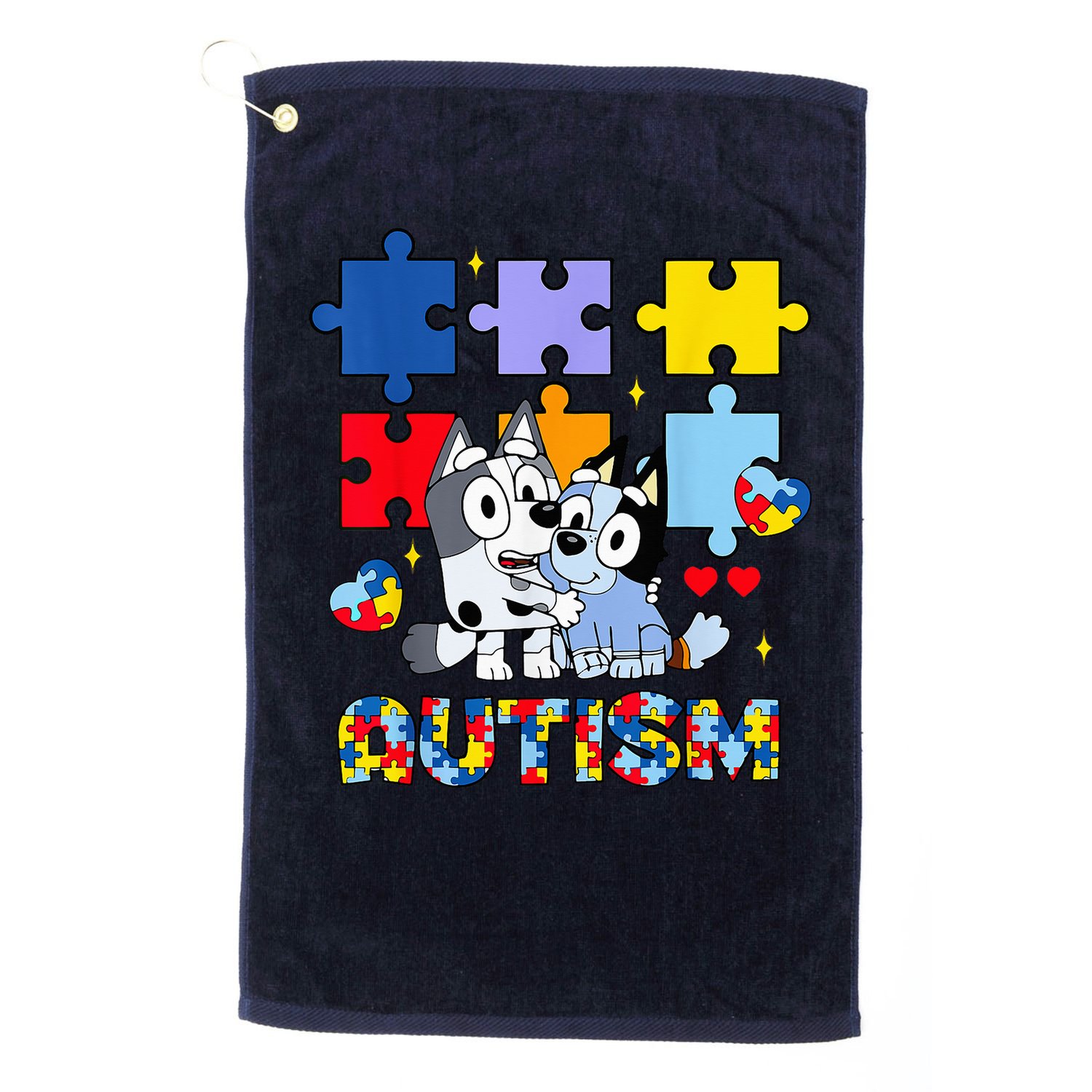 Autism Awareness Dog Lover Golf Towel