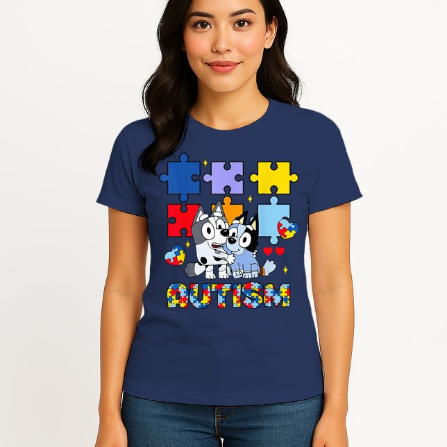 Autism Awareness Dog Lover Womens T-Shirt
