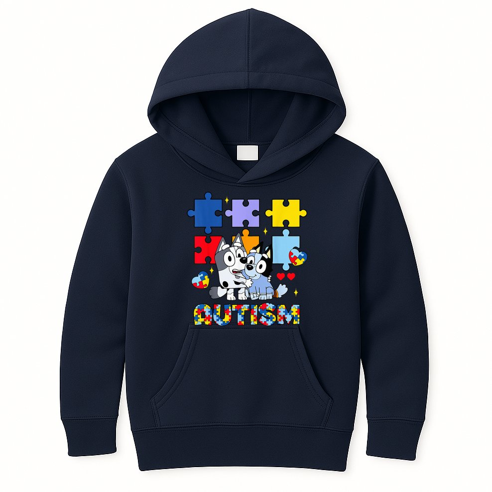 Autism Awareness Dog Lover Kids Hoodie