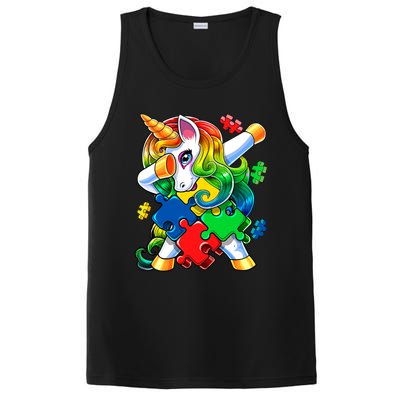 Autism Awareness Day Dabbing Unicorn Puzzle Piece Meaningful Gift PosiCharge Competitor Tank