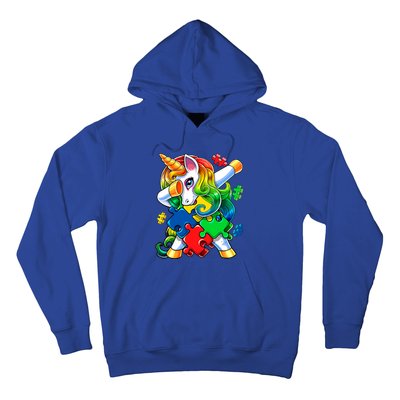 Autism Awareness Day Dabbing Unicorn Puzzle Piece Meaningful Gift Hoodie