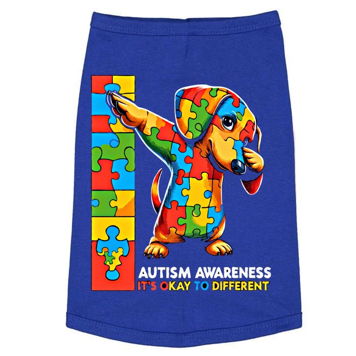 Autism Awareness Dabbing Dachshund Funny Gift Doggie Tank