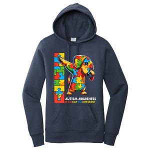 Autism Awareness Dabbing Dachshund Funny Gift Women's Pullover Hoodie