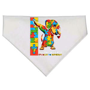 Autism Awareness Dabbing Dachshund Funny Gift USA-Made Doggie Bandana