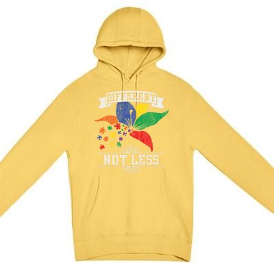 Autism Awareness Different Not Less Autistic Awareness Gift Premium Pullover Hoodie