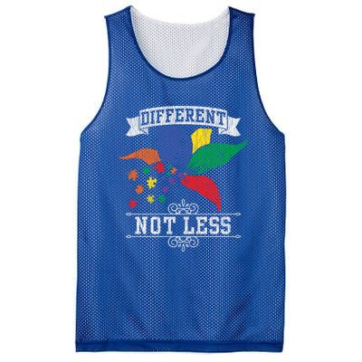 Autism Awareness Different Not Less Autistic Awareness Gift Mesh Reversible Basketball Jersey Tank