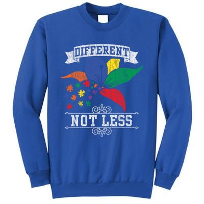 Autism Awareness Different Not Less Autistic Awareness Gift Tall Sweatshirt