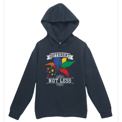 Autism Awareness Different Not Less Autistic Awareness Gift Urban Pullover Hoodie