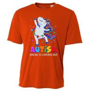 Autism Awareness Day Dabbing Unicorn Puzzle Piece Cute Gift Cooling Performance Crew T-Shirt